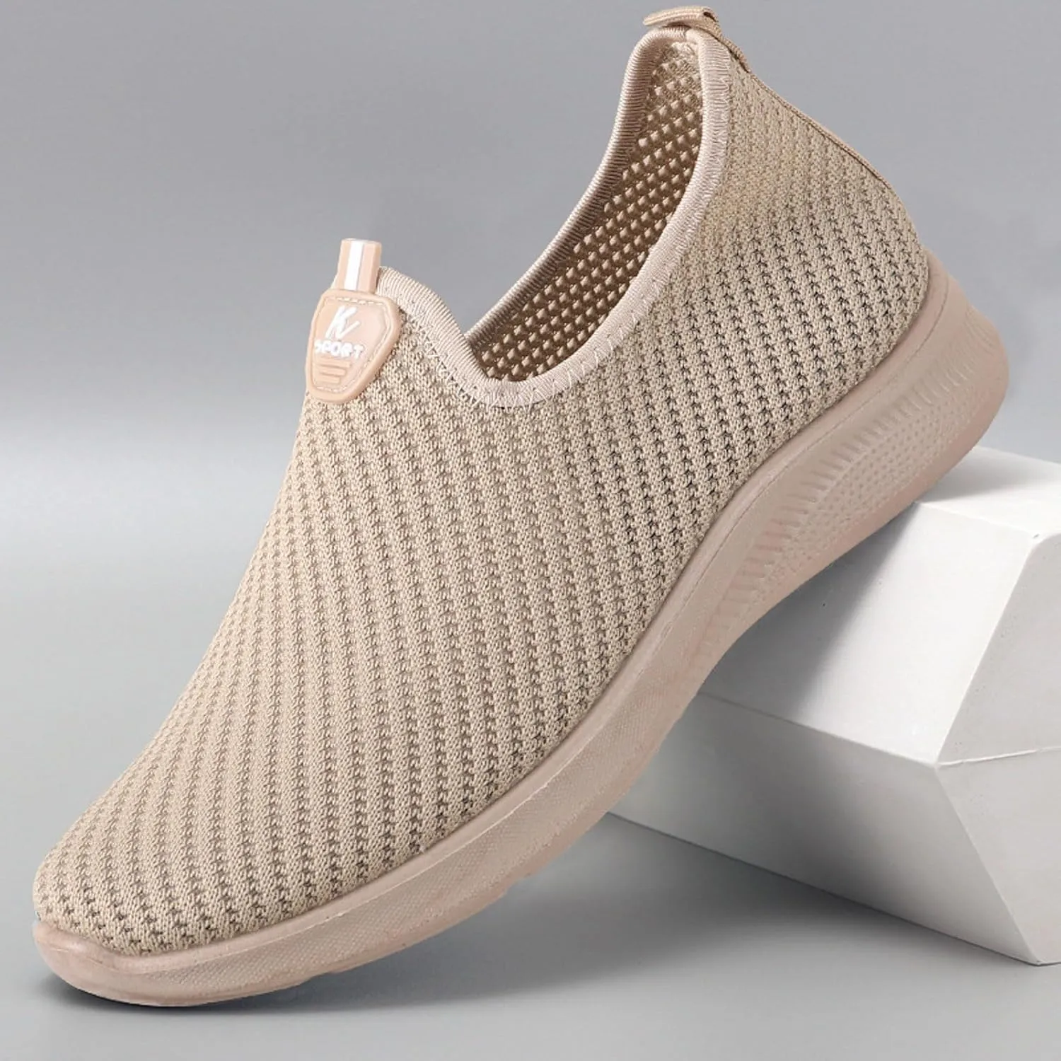 Lightweight Work Shoes for Men Comfortable Breathable Lightweight Tennis Shoe Hook and Loop Orthopedic Sneakers