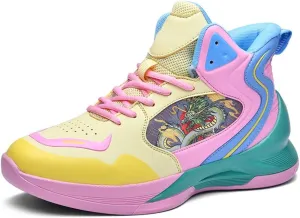 MAUGELY Men's High Top Basketball Sneakers Breathable Non Slip Student Youth Casual Comfortable Shoes