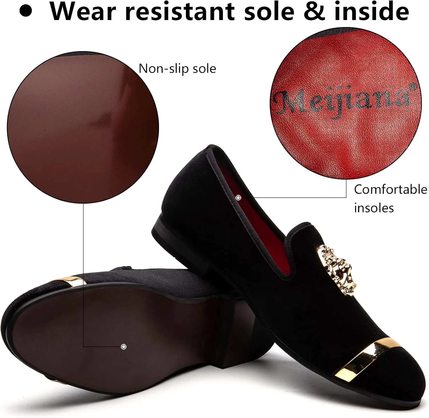 Meijiana Men's Fashion Classic Loafers Luxury Loafer Shoes and Weeding Dress Shoes for Men