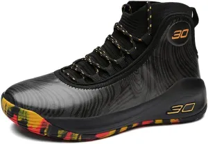 Men's Basketball Shoes Fashion Printed Leather Sneakers Youth