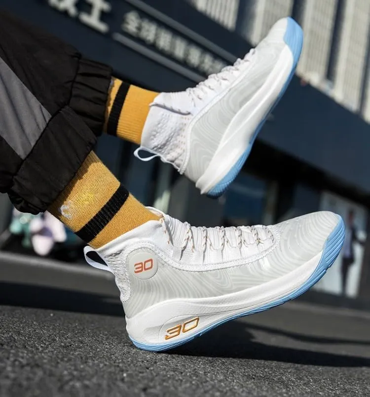 Men's Basketball Shoes Fashion Printed Leather Sneakers Youth