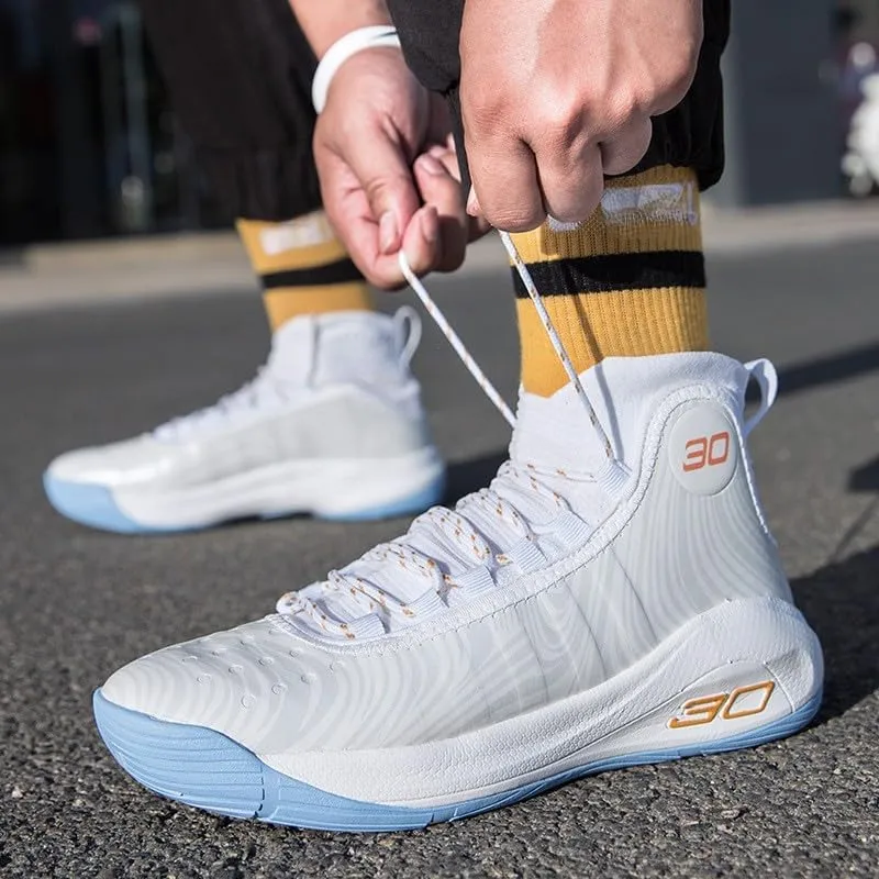 Men's Basketball Shoes Fashion Printed Leather Sneakers Youth