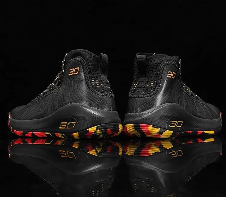 Men's Basketball Shoes Fashion Printed Leather Sneakers Youth