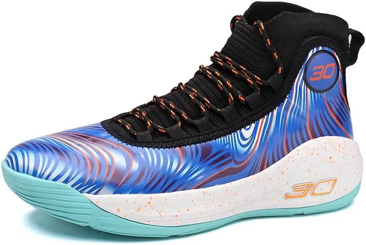 Men's Basketball Shoes Fashion Printed Leather Sneakers Youth
