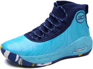 Men's Basketball Shoes Fashion Printed Leather Sneakers Youth