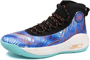 Men's Basketball Shoes Fashion Printed Leather Sneakers Youth