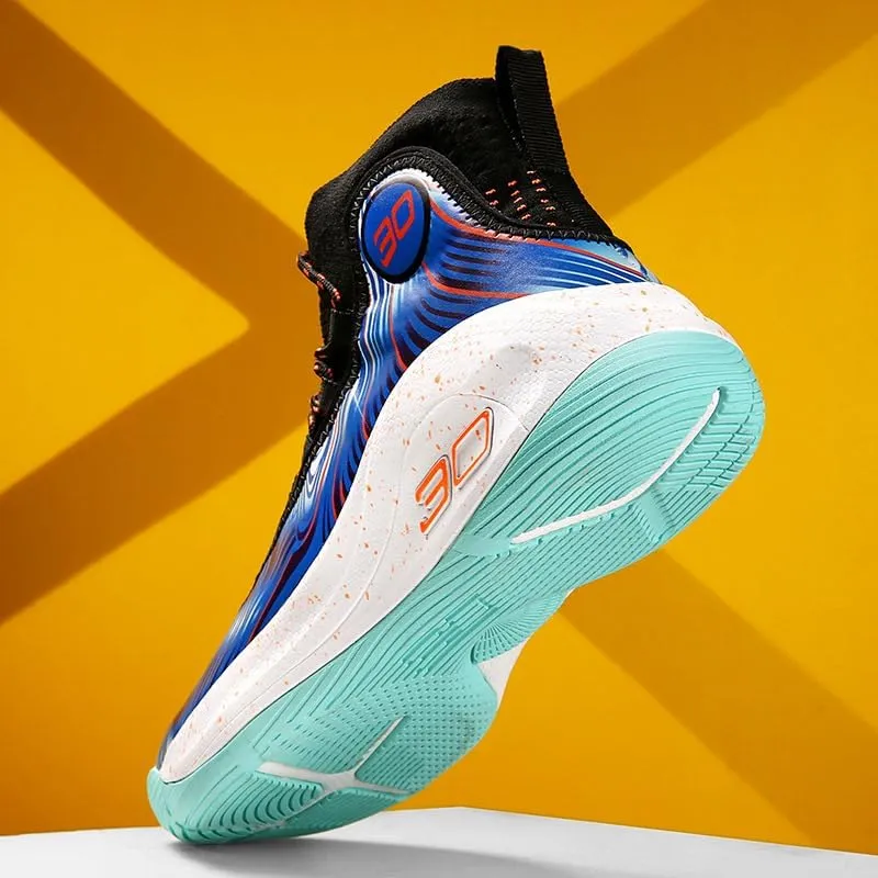 Men's Basketball Shoes Fashion Printed Leather Sneakers Youth