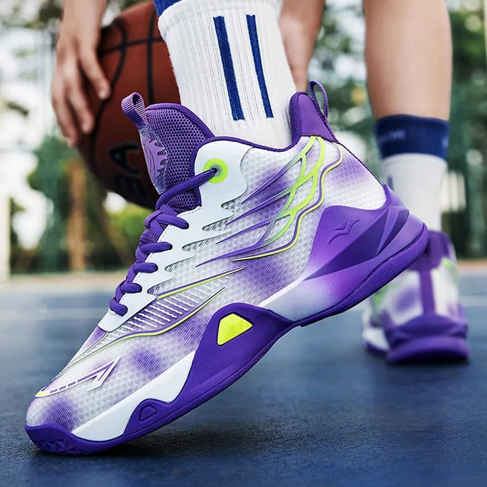 Men's Basketball Shoes Mesh Breathable Comfortable Fashionable High Top Walking Sneakers