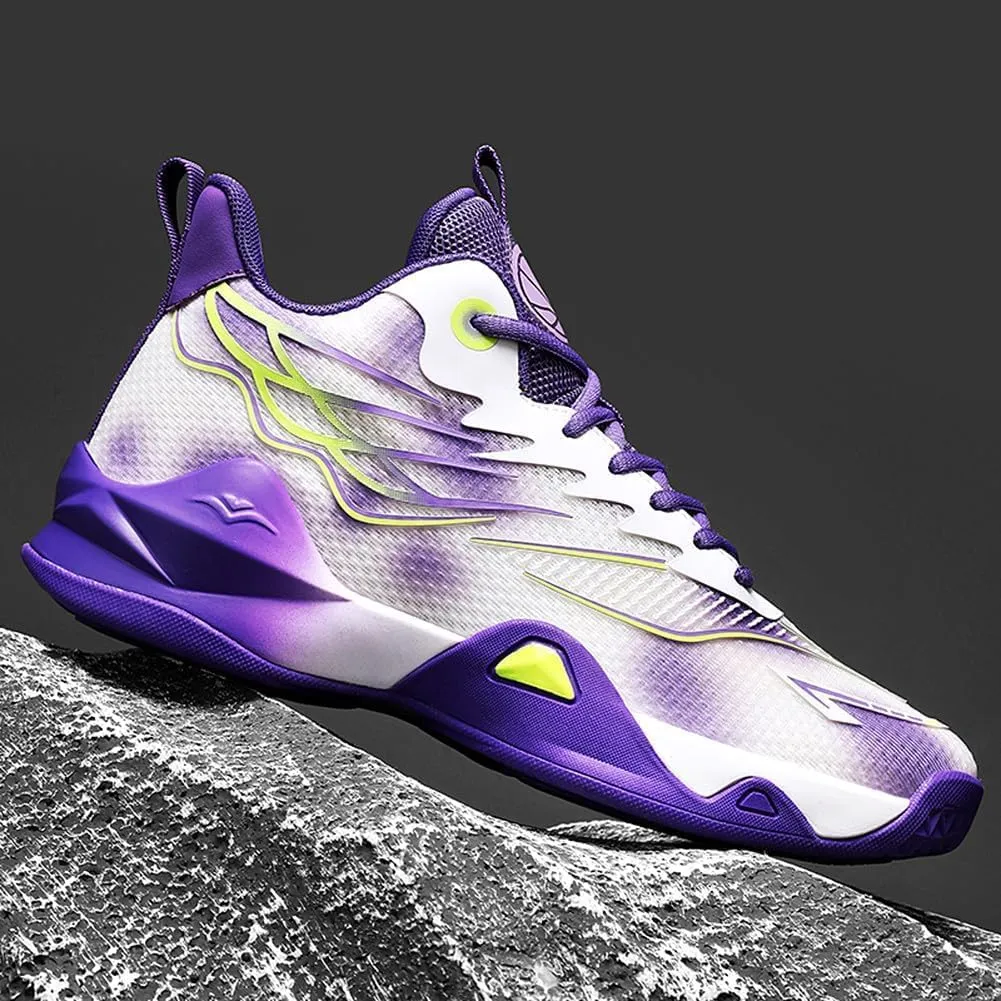 Men's Basketball Shoes Mesh Breathable Comfortable Fashionable High Top Walking Sneakers