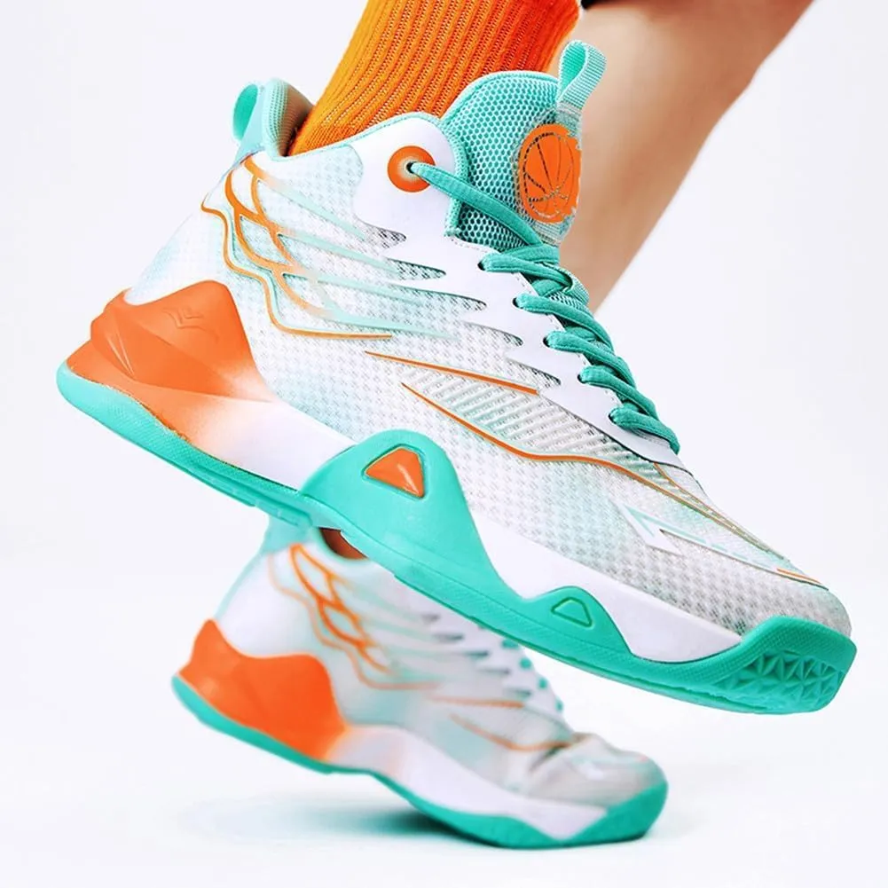 Men's Basketball Shoes Mesh Breathable Comfortable Fashionable High Top Walking Sneakers