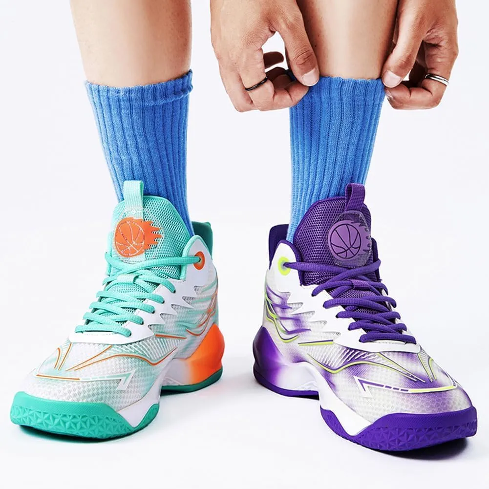 Men's Basketball Shoes Mesh Breathable Comfortable Fashionable High Top Walking Sneakers