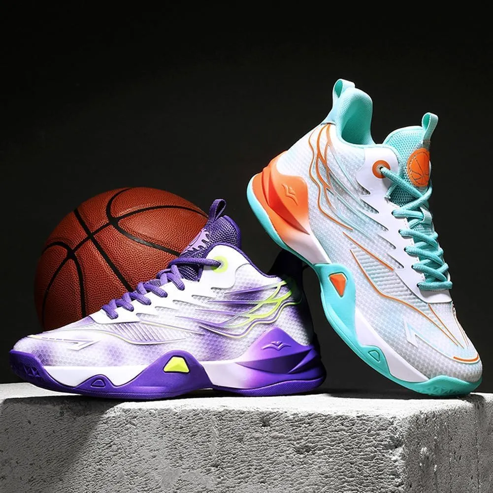 Men's Basketball Shoes Mesh Breathable Comfortable Fashionable High Top Walking Sneakers