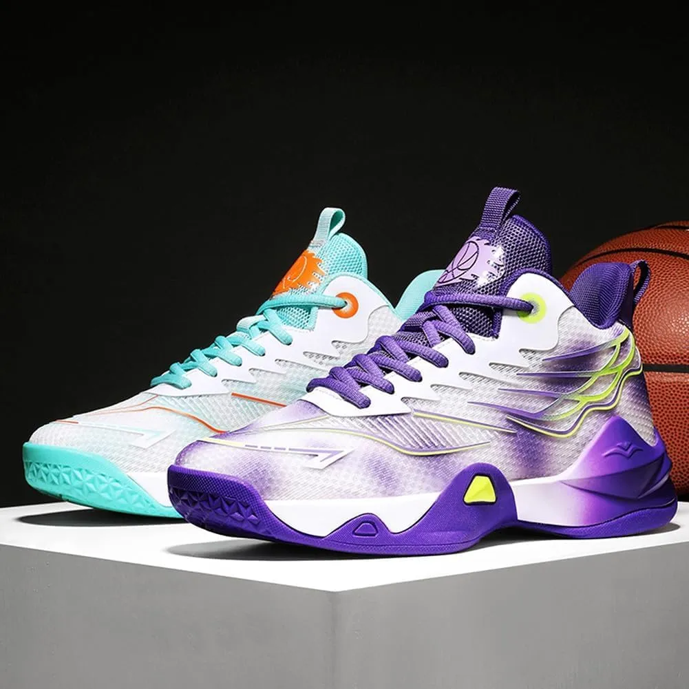 Men's Basketball Shoes Mesh Breathable Comfortable Fashionable High Top Walking Sneakers
