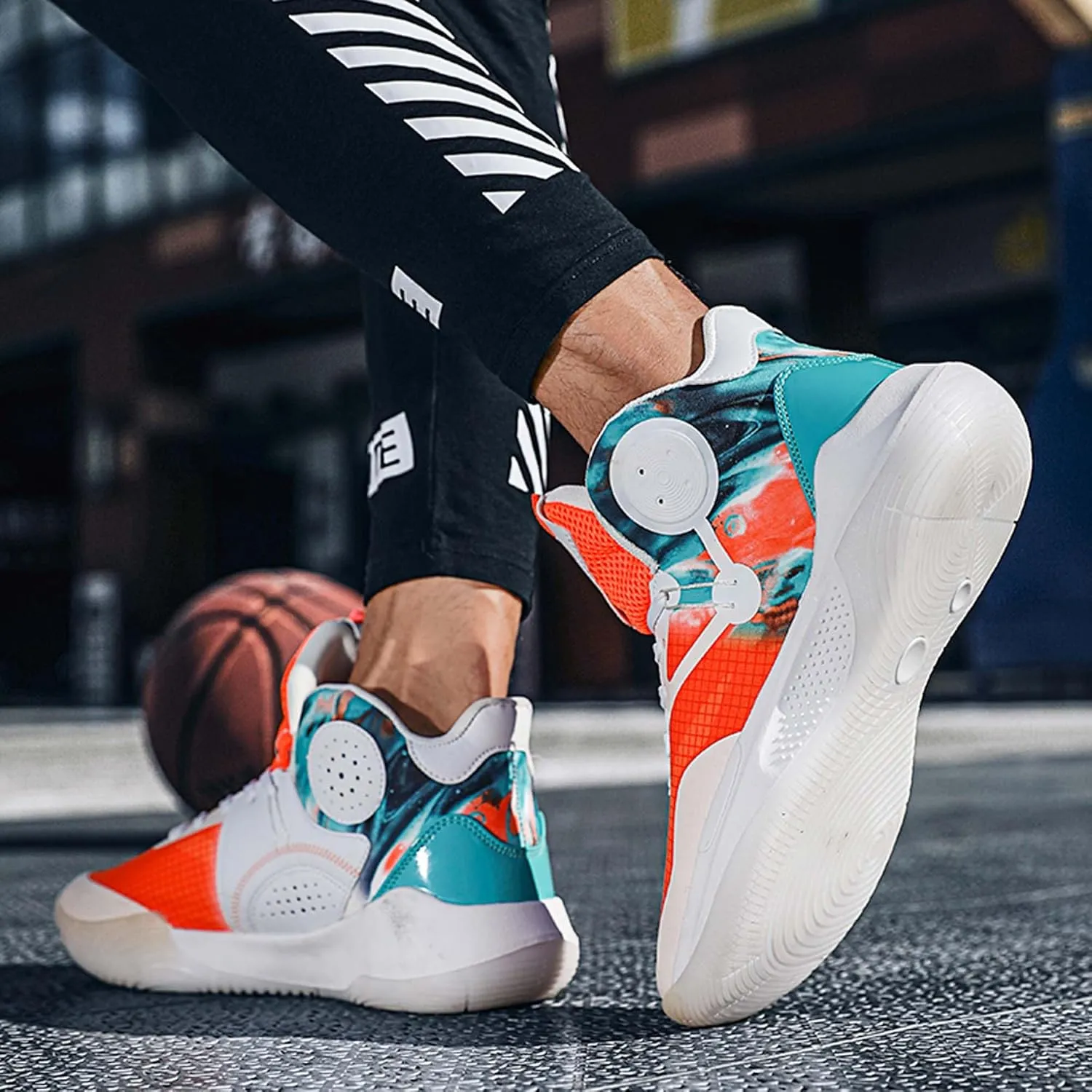 Men's Basketball Shoes Teenagers Street Fighting Basketball Sneakers Women's Fashion Training Running Shoes Comfortable Lightweight Casual Sports Walking Shoes