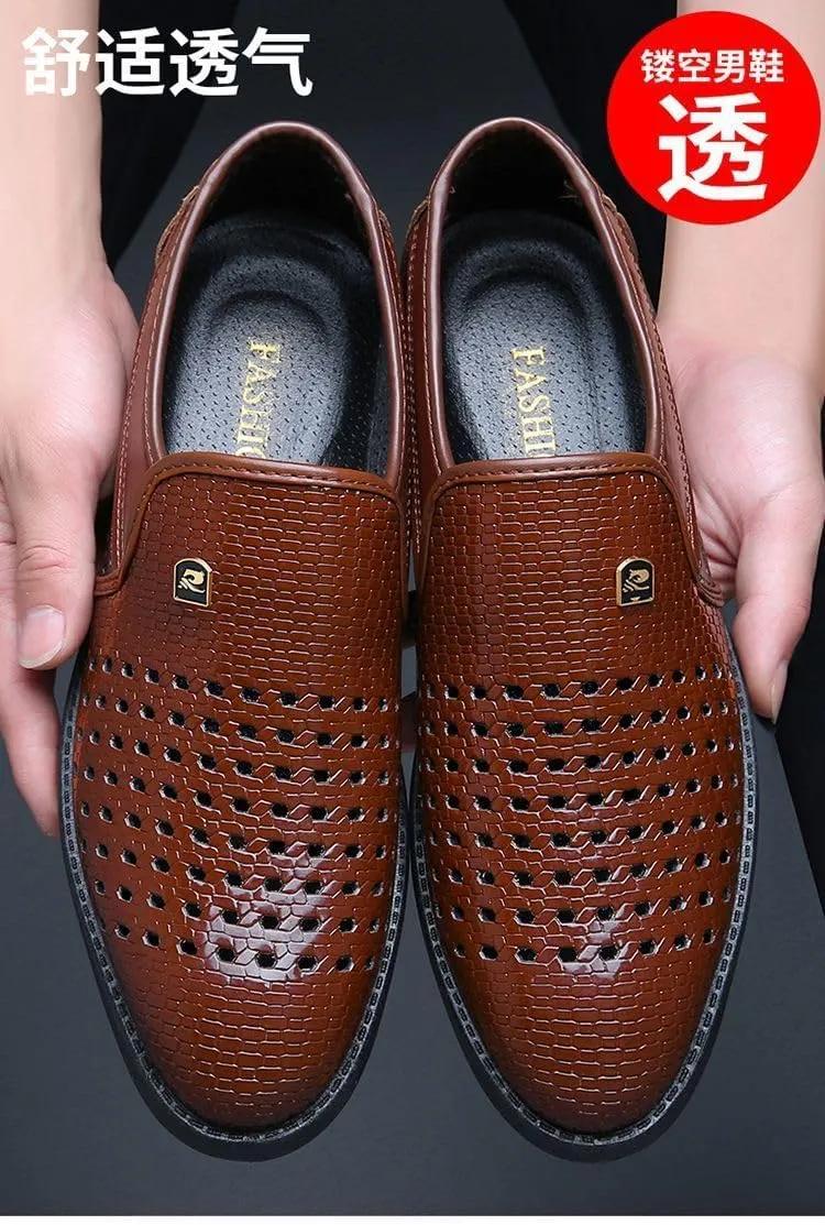 Men's Breathable Leather Wingtip Brogue Oxford Shoes Gentleman Wedding Business Work Office Outdoor Party Casual Shoes Formal Sneakers