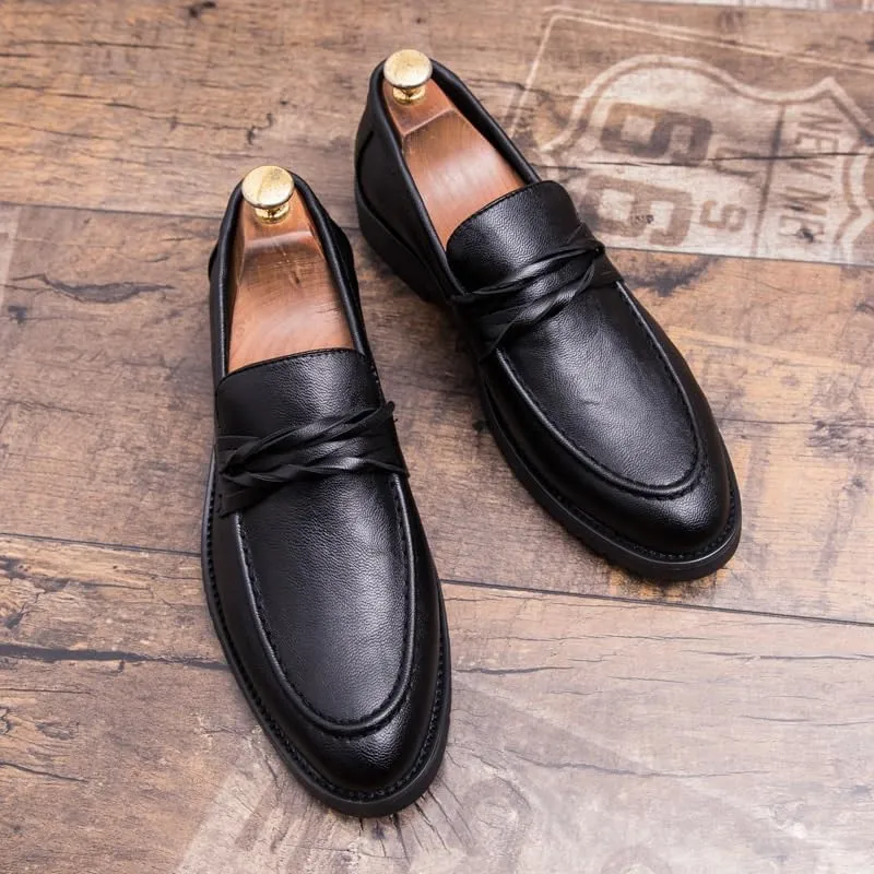Men's Business Casual Shoes with Fringe Tassel, PU Leather, Slip-On Loafer Shoes, Soft Sole Summer
