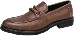 Men's Business Casual Shoes with Fringe Tassel, PU Leather, Slip-On Loafer Shoes, Soft Sole Summer