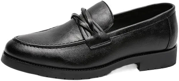 Men's Business Casual Shoes with Fringe Tassel, PU Leather, Slip-On Loafer Shoes, Soft Sole Summer