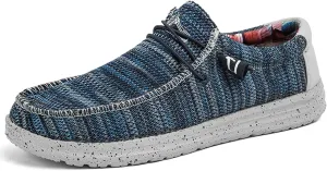 Mens Canvas Lightweight Soft Comfortable Lace-Up Loafers