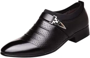 Men's Casual Dress Shoes Buckle Oxfords Shoes Slip on Loafer Formal Business Comfortable Dress Shoes for Men
