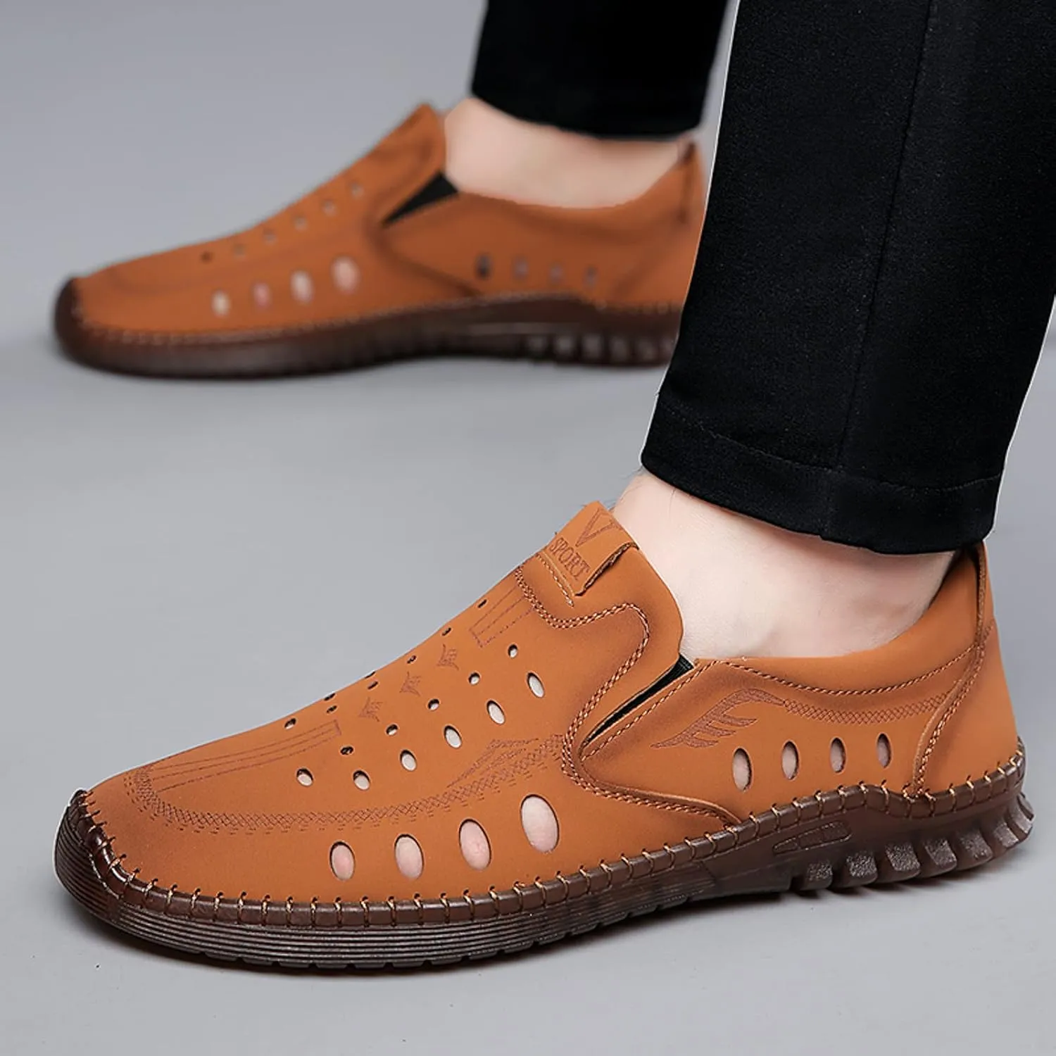 Men's Casual Dress Sneakers Men Casual Shoes Fashionable All Season Cowhide Breathable Comfortable and Non Slip Soft