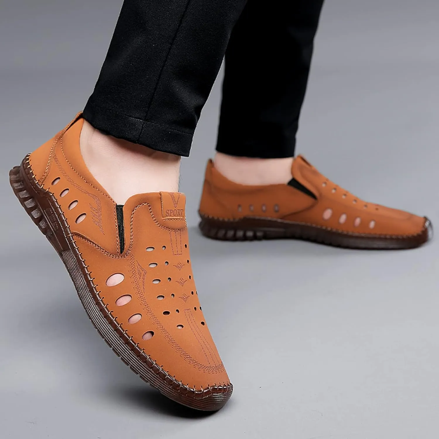 Men's Casual Dress Sneakers Men Casual Shoes Fashionable All Season Cowhide Breathable Comfortable and Non Slip Soft
