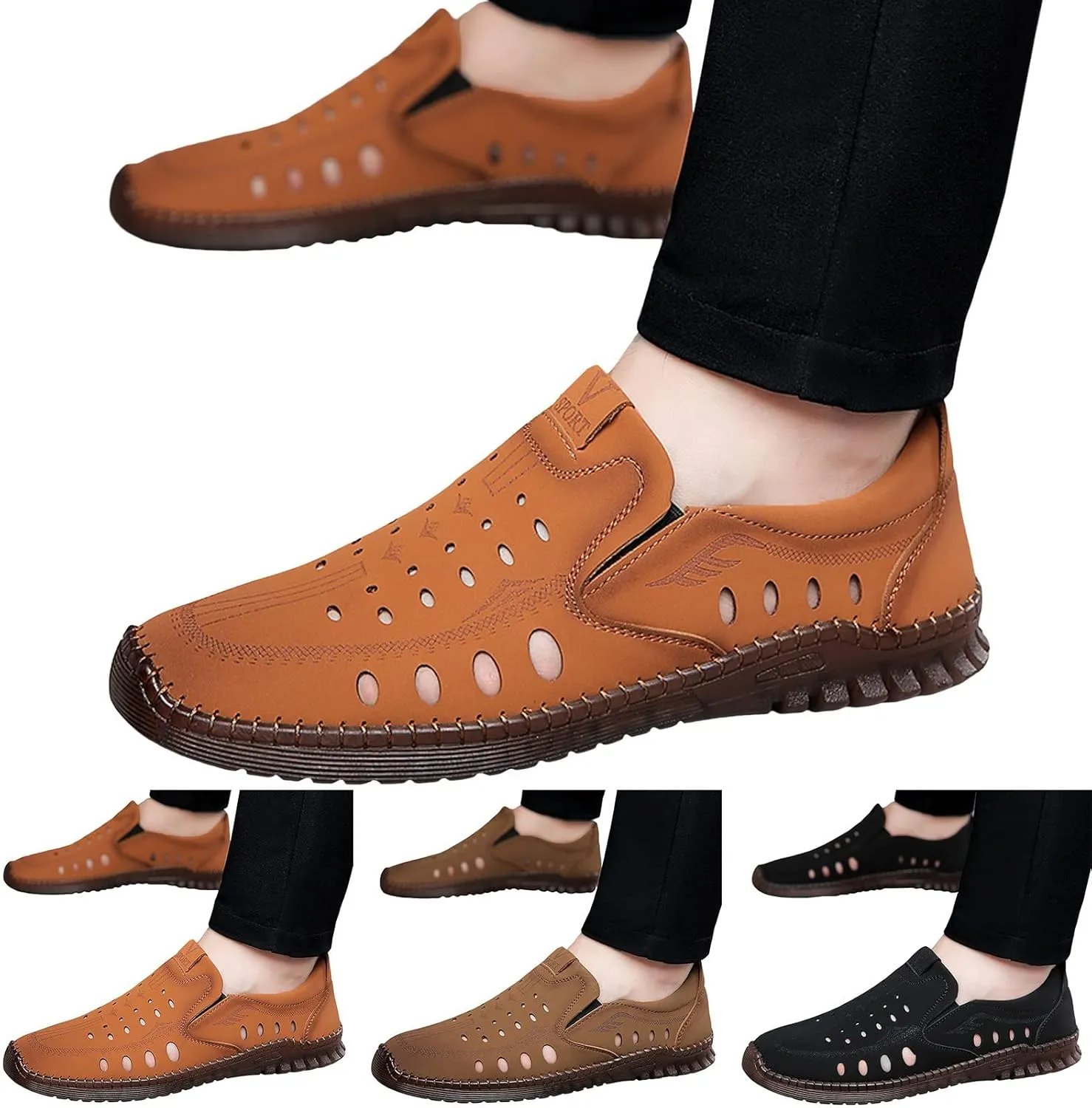 Men's Casual Dress Sneakers Men Casual Shoes Fashionable All Season Cowhide Breathable Comfortable and Non Slip Soft