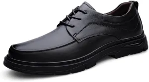 Men's Casual Leather Dress Shoes Breathable Business Derby Sneakers for Office Walking