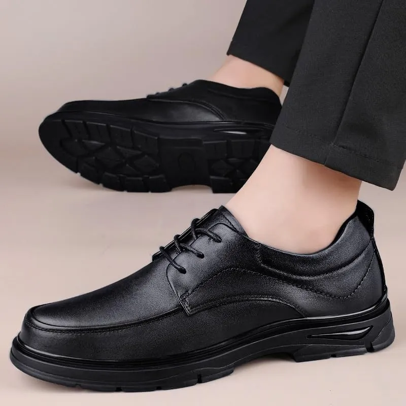 Men's Casual Leather Dress Shoes Breathable Business Derby Sneakers for Office Walking