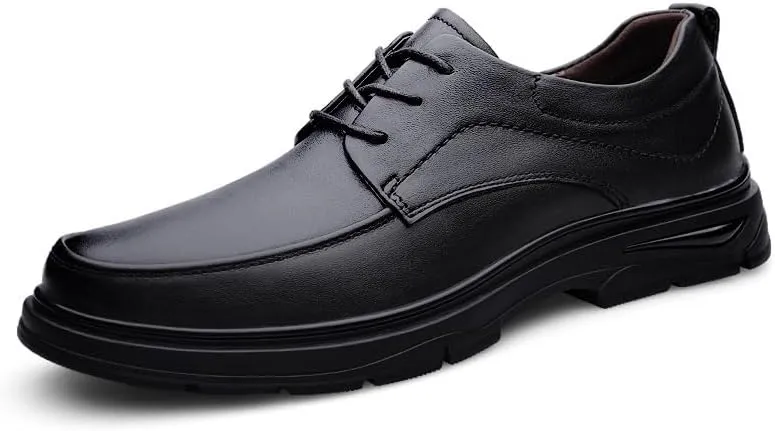 Men's Casual Leather Dress Shoes Breathable Business Derby Sneakers for Office Walking