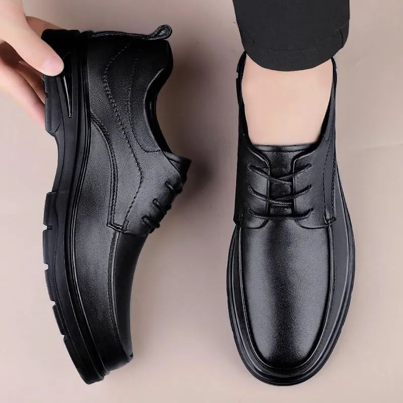 Men's Casual Leather Dress Shoes Breathable Business Derby Sneakers for Office Walking
