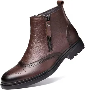 Men's Comfortable Atmospheric Oxford Boots Wear-Resistant Durable Casual Walking Boots Outdoor Non Slip Hiking Boots Black