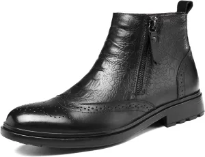 Men's Comfortable Atmospheric Oxford Boots Wear-Resistant Durable Casual Walking Boots Outdoor Non Slip Hiking Boots Black
