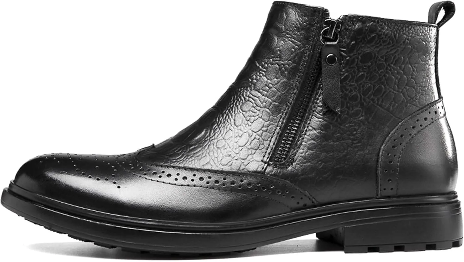 Men's Comfortable Atmospheric Oxford Boots Wear-Resistant Durable Casual Walking Boots Outdoor Non Slip Hiking Boots Black