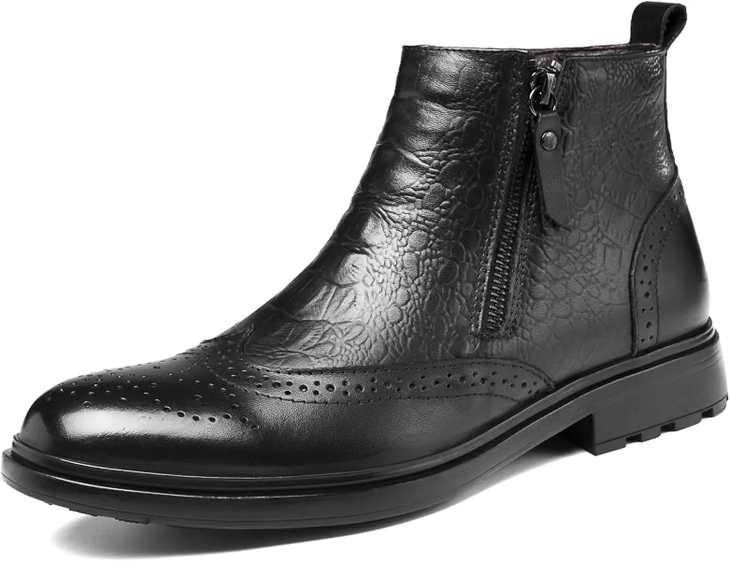 Men's Comfortable Atmospheric Oxford Boots Wear-Resistant Durable Casual Walking Boots Outdoor Non Slip Hiking Boots Black