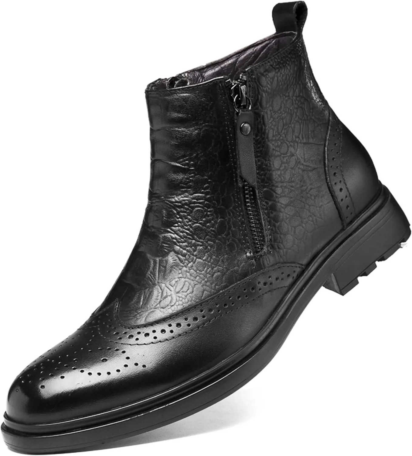 Men's Comfortable Atmospheric Oxford Boots Wear-Resistant Durable Casual Walking Boots Outdoor Non Slip Hiking Boots Black
