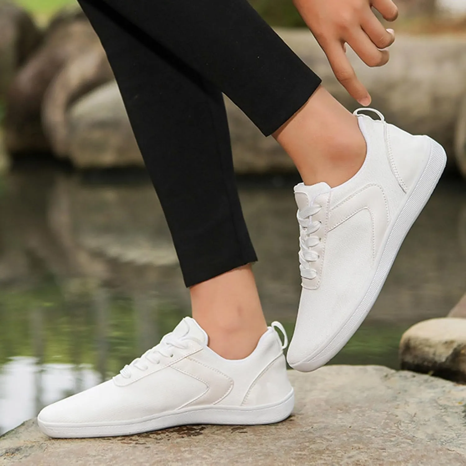 Men's Comfortable Canvas Shoes Lightweight Breathable Walking Shoe Gym Tennis Lightweight Elderly Slip on Shoes