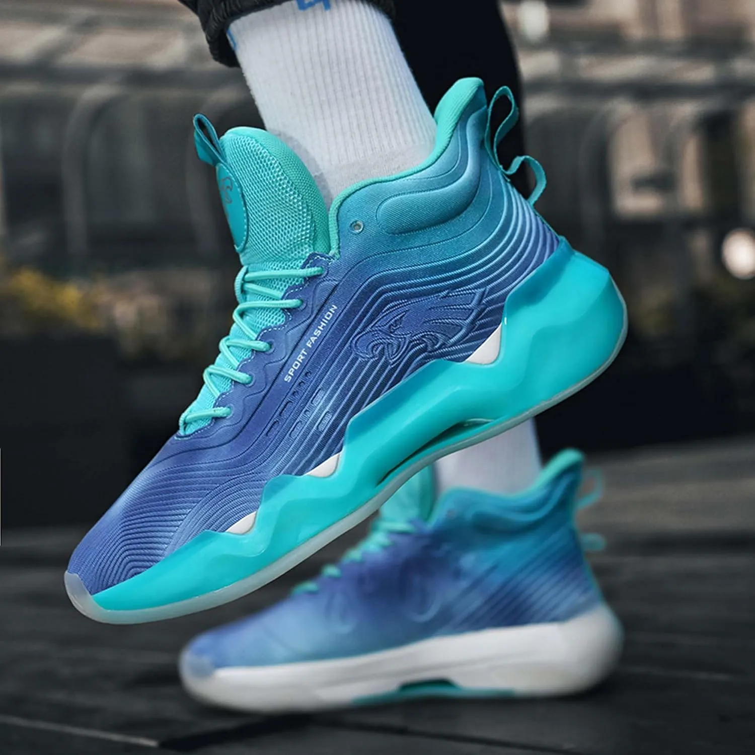 Men's Fashion Breathable Basketball Shoes Lightweight Anti-Slip Sneakers Wear-Resistant Rebound Running Shoes Personalized Casual Sports Basketball Women's Shoes
