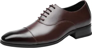Men's Formal Business Dress Shoes Handsome Oxfords Cap Toe Microfiber Leather Wedding Shoes