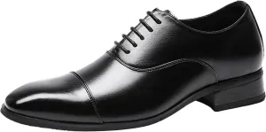 Men's Formal Business Dress Shoes Handsome Oxfords Cap Toe Microfiber Leather Wedding Shoes