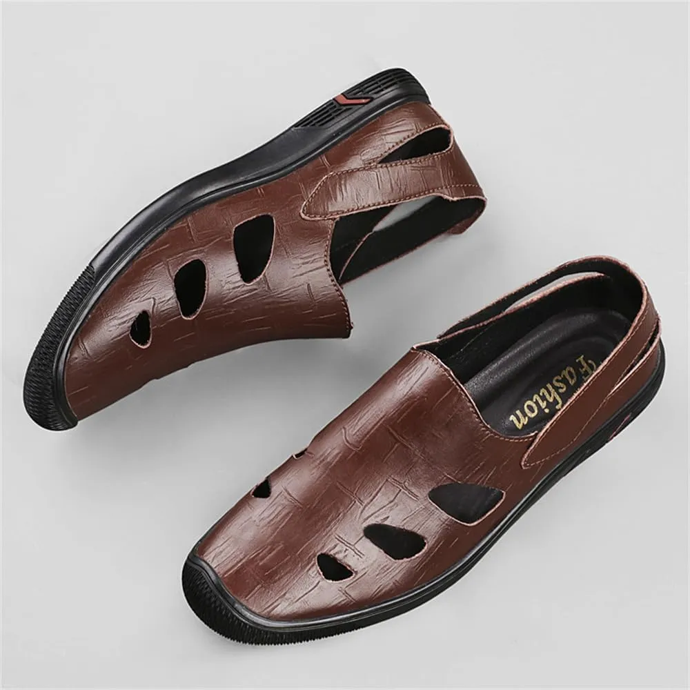 Men's Genuine Leather Loafers Shoes Fashion Slip-on Casual Soft Summer Driving Shoes