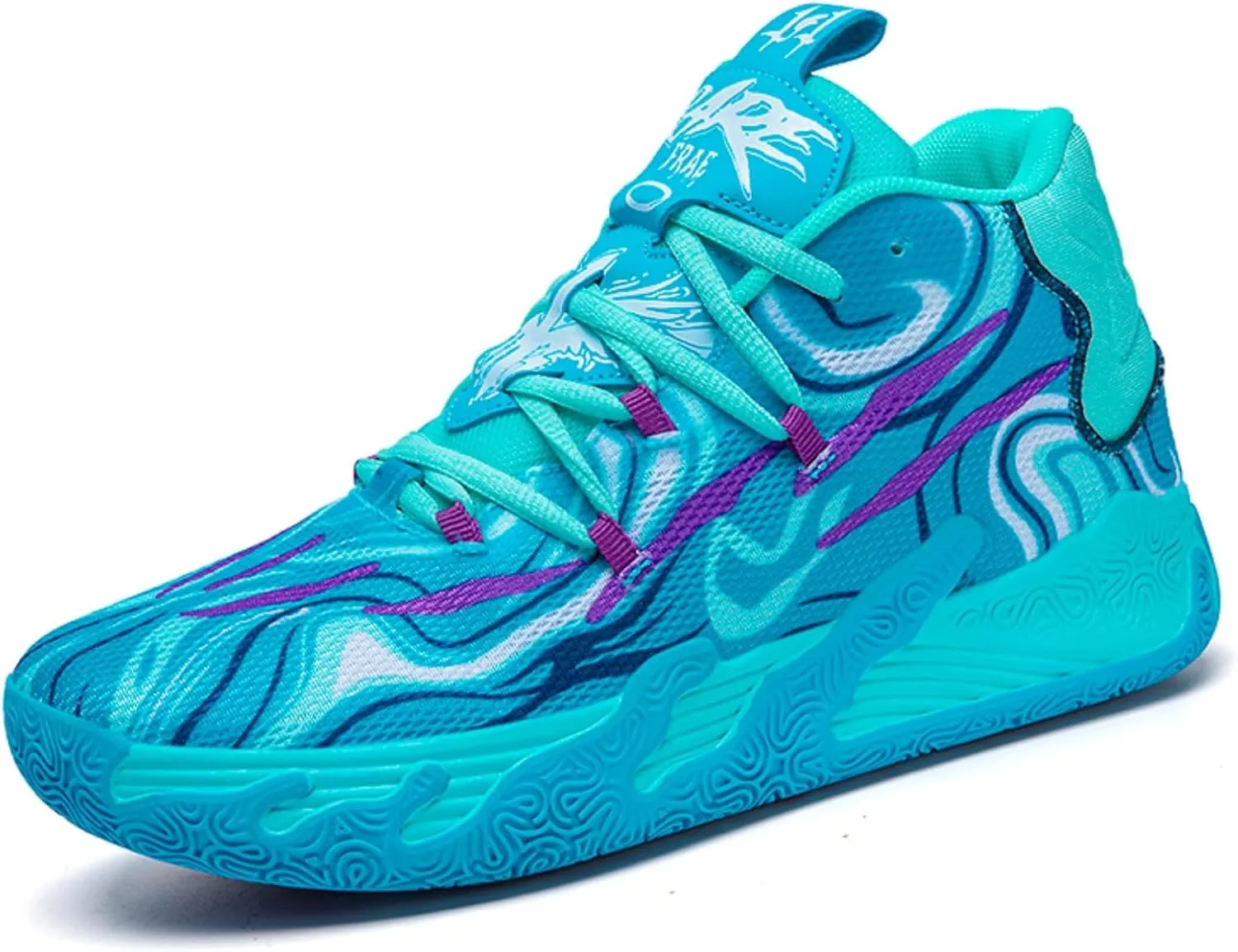 Men's High-Top Basketball Sneakers - Breathable Non-Slip Rubber Sole for Running,Casual Wear & Sports Training Lightweight Cushioning Workout Shoes​
