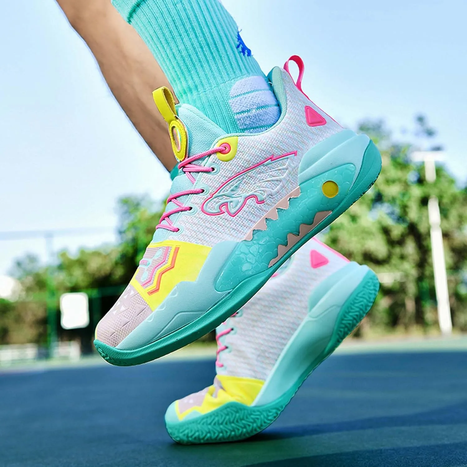Men's High Top Training Basketball Shoes Breathable Mesh Sports Running Shoes Women's Outdoor Casual Walking Workout Fitness Tennis Shoes