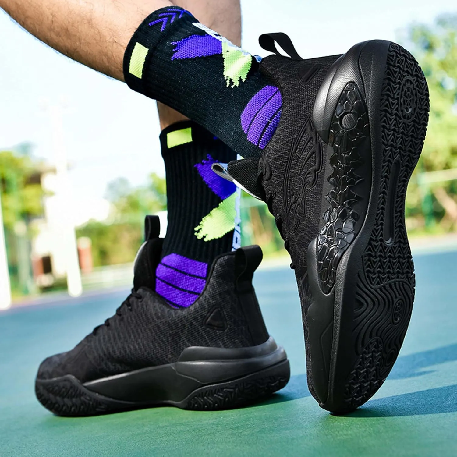 Men's High Top Training Basketball Shoes Breathable Mesh Sports Running Shoes Women's Outdoor Casual Walking Workout Fitness Tennis Shoes