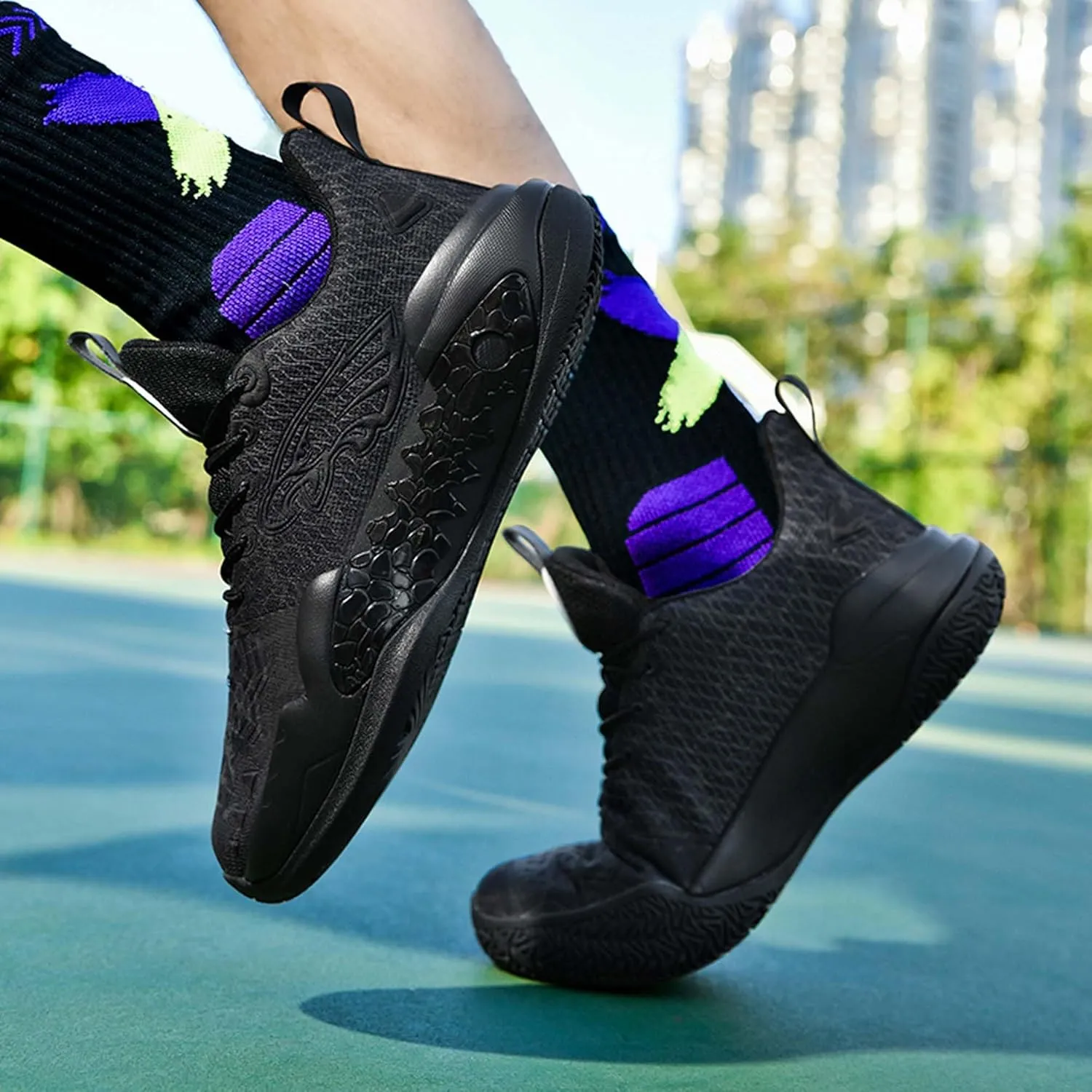 Men's High Top Training Basketball Shoes Breathable Mesh Sports Running Shoes Women's Outdoor Casual Walking Workout Fitness Tennis Shoes