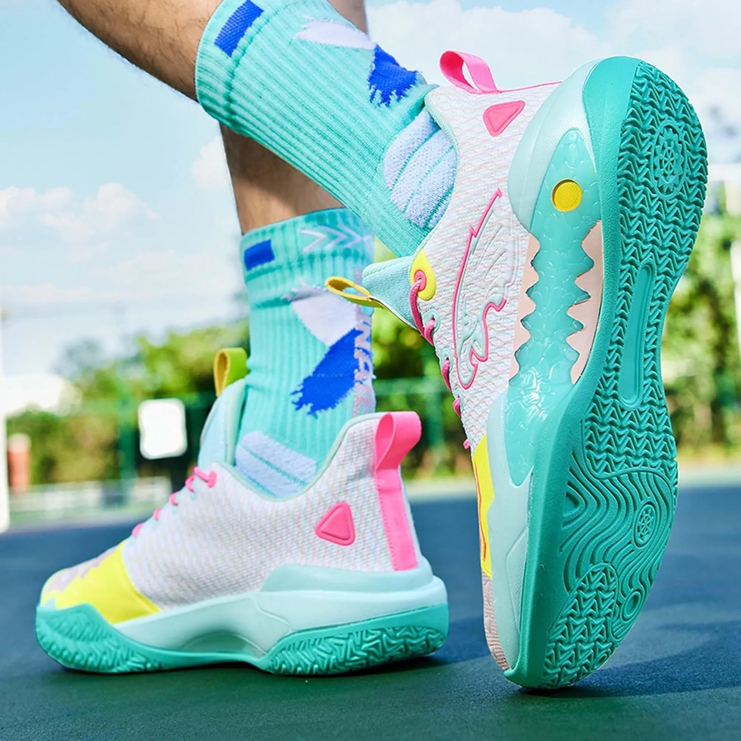 Men's High Top Training Basketball Shoes Breathable Mesh Sports Running Shoes Women's Outdoor Casual Walking Workout Fitness Tennis Shoes