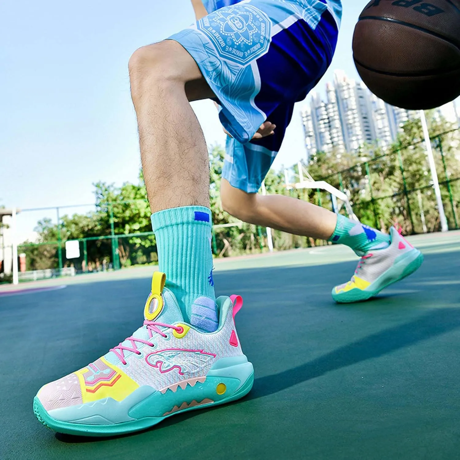 Men's High Top Training Basketball Shoes Breathable Mesh Sports Running Shoes Women's Outdoor Casual Walking Workout Fitness Tennis Shoes