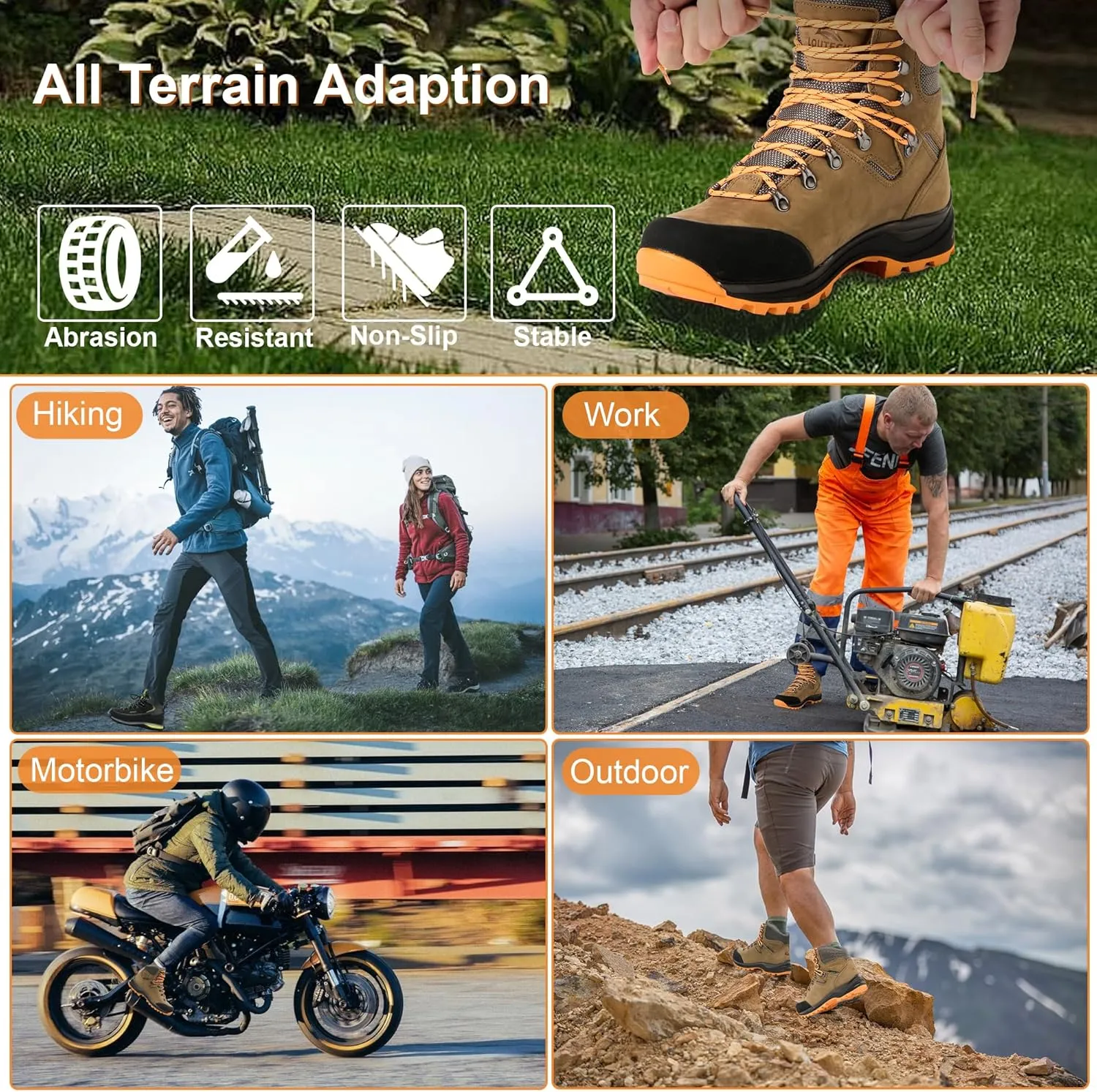 Men's Hiking Boots  Durable and Comfortable Men's Climbing Boots for Rugged Outdoor Adventures, Perfect for Hiking, and Climbing