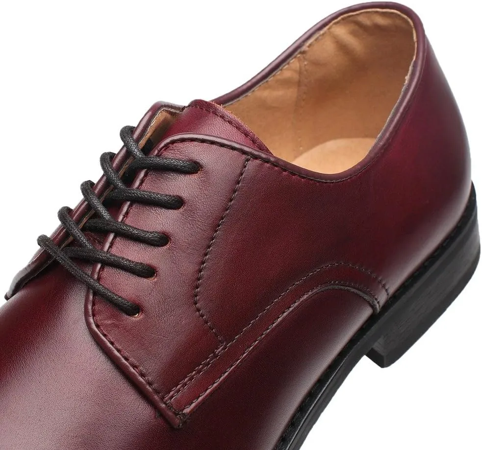 Mens Leather Updated Classic Cap Toe Oxfords Lace Dress Shoes