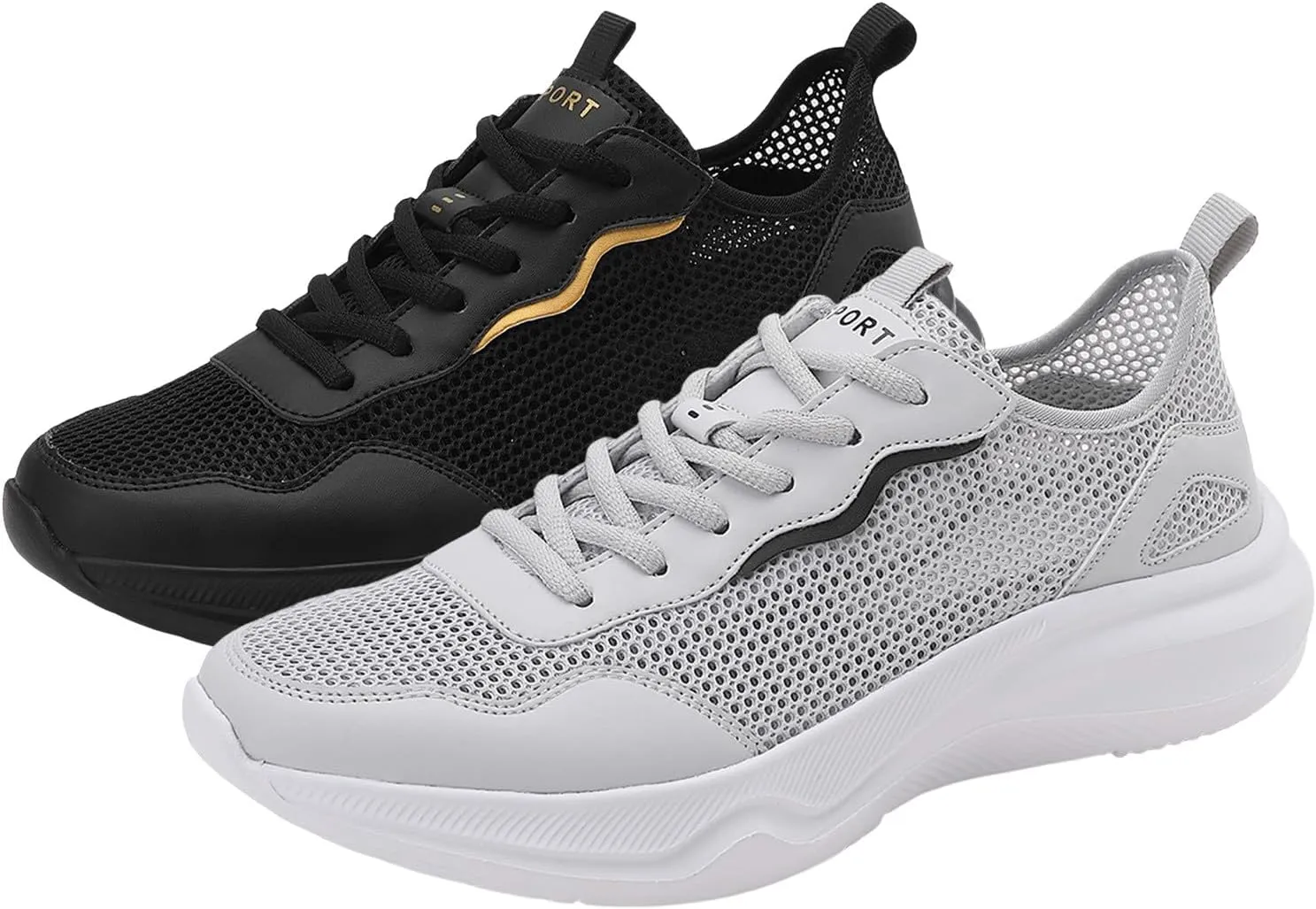 Men's Lightweight Cushion Sneakers Breathable Elastic Fly Woven Mesh Sneaker Men's Stylish Lightweight Sneakers